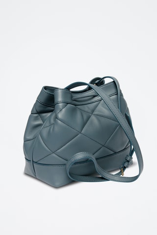 Bolso saco de piel de cordero - Azul grisáceo