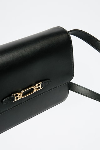Bandolera de piel - Negro
