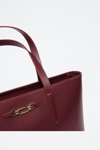 Bolso shopper de piel - Burdeos