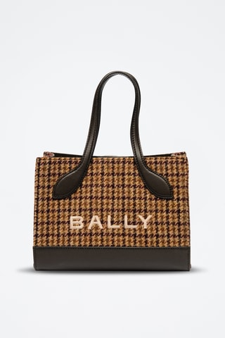 Bolso de lana virgen y piel bovina - Marrón oscuro
