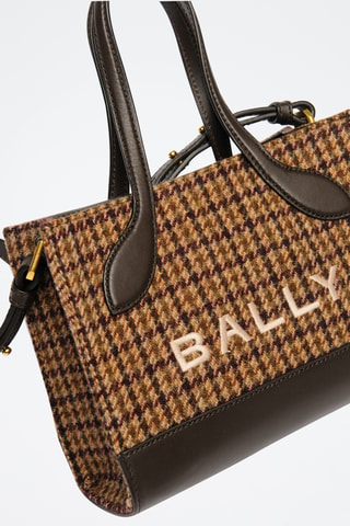Bolso de lana virgen y piel bovina - Marrón oscuro