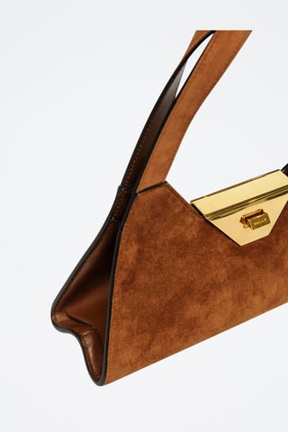 Bolso de piel bovina nobuk - Marrón