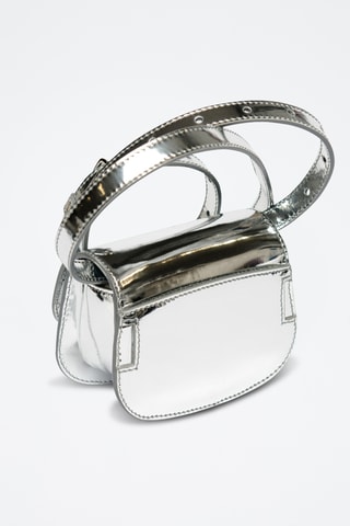 Bandolera de piel - Plateado