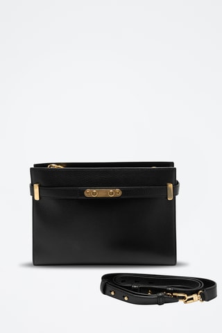 Bandolera de piel - Negro