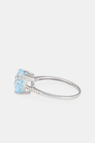 Bague Nimué - Or blanc, diamants et saphir