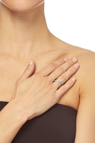 Bague Royaume -  Or blanc, diamants et topaze