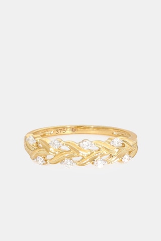 Bague Tressée - Or jaune et diamants
