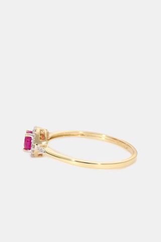 Bague Rond de Rubis - Or jaune, diamants et rubis