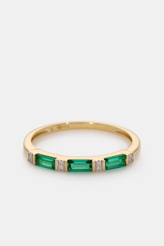 Bague Gaby - Or jaune, diamants et émeraudes