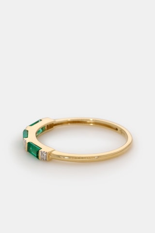 Bague Gaby - Or jaune, diamants et émeraudes