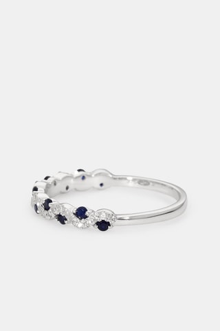 Bague Demeter - Or blanc, diamants et saphirs
