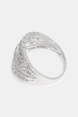 Bague Corselet - Or blanc et diamants 