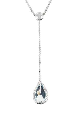 Collier Goutte d'Azur - Or blanc et topaze