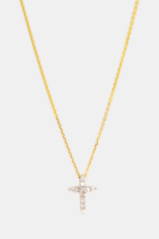 Pendentif Sacrée Croix - Or jaune et diamants