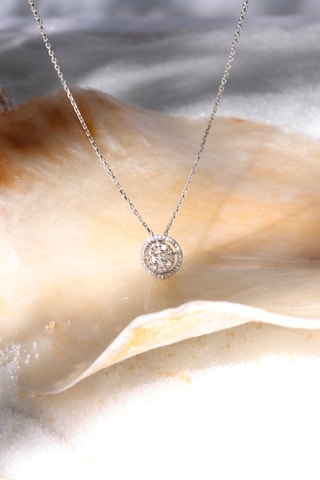 Pendentif Coussin - Or blanc et diamants