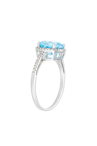 Bague Rio Grande - Or blanc, diamants et topaze