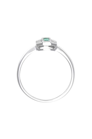 Bague Katell - Or blanc, diamants et émeraudes