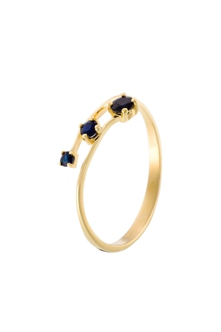 Bague Filante - Or jaune et saphirs