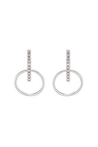 Pendientes Cerceaux suspendus - Oro blanco y diamantes