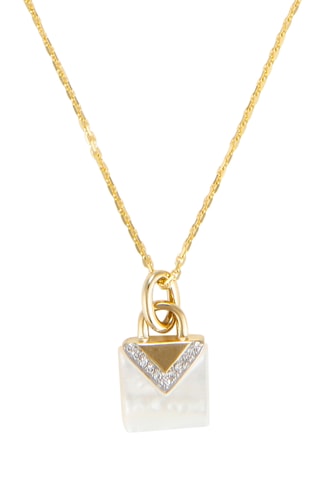 Pendentif Cadenacre - Or jaune, diamants et nacre
