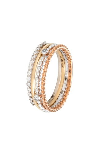Anillo Douceur Eternelle - Oro blanco, oro amarillo, oro rosa y diamantes