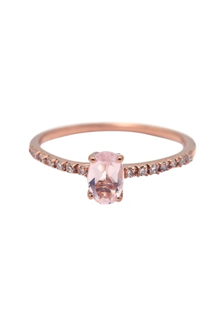 Anillo Précieux Quartz - Oro rosa, diamantes y cuarzo