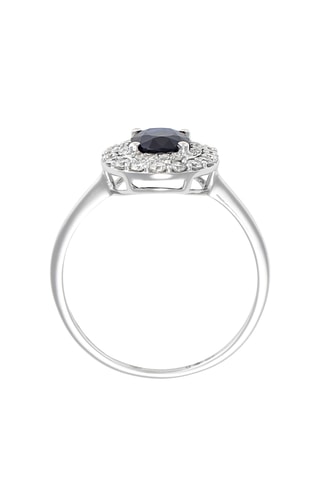Bague Glénan - Or blanc, diamants et saphir