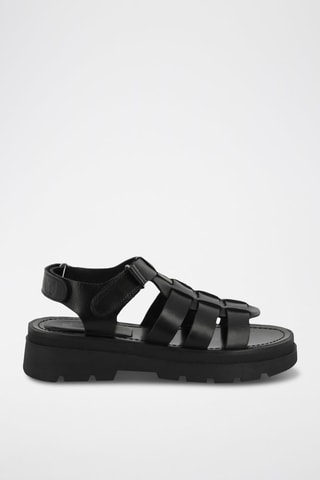 Romanas de piel con plataforma Jicky - Negro