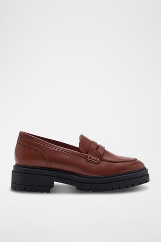 Mocasines de piel con plataforma Masha - Marrón