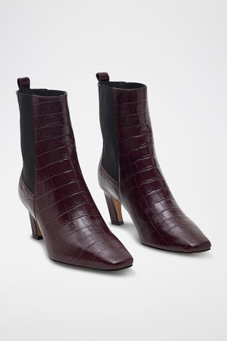 Botines Chelsea de piel Kristin - Burdeos