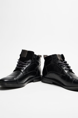 Botines de piel Veron - Negro