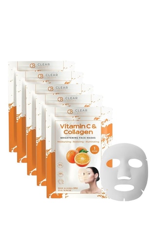 5 Maschere in Tessuto Clear Beauty Splendore Vitamina C & Collagene - Tutti i tipi di pelle - 5 x 105 g