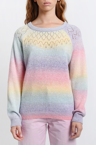 Pull dip and dye - Vert d'eau et rose
