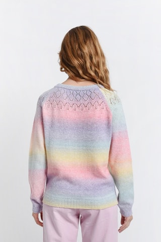 Pull dip and dye - Vert d'eau et rose
