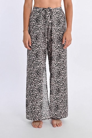 Pantalón de tiro alto - Beige y negro