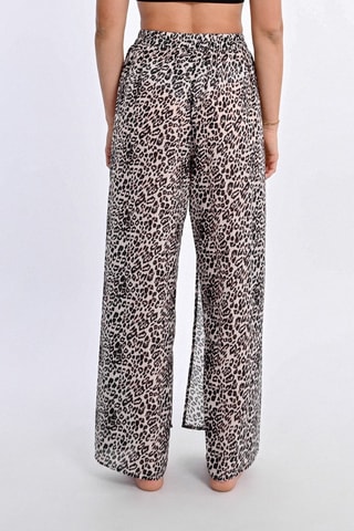 Pantalón de tiro alto - Beige y negro