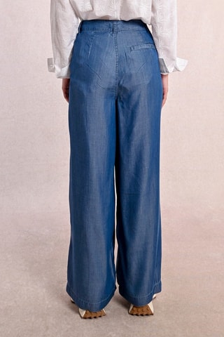 Pantalón de tiro alto - Azul oscuro
