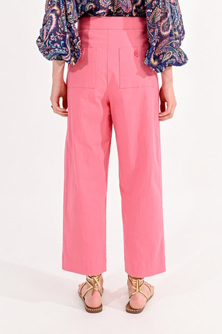 Pantalon taille haute - Corail