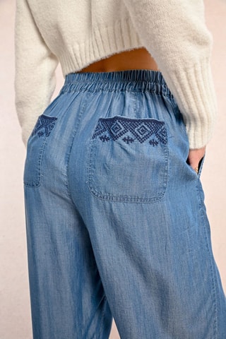 Pantalón de tiro alto - Azul claro - Molly Bracken