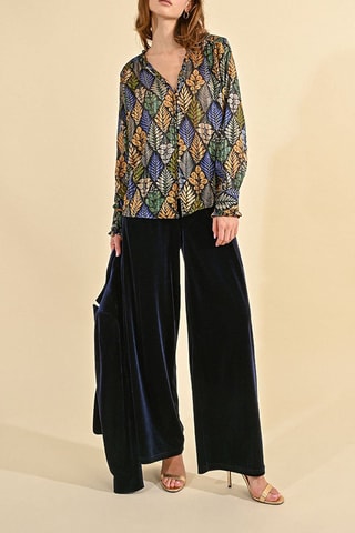 Pantalón palazzo - Azul marino - Molly Bracken