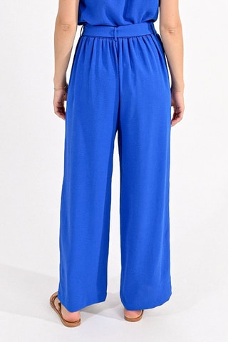 Pantalon taille haute - Bleu cobalt