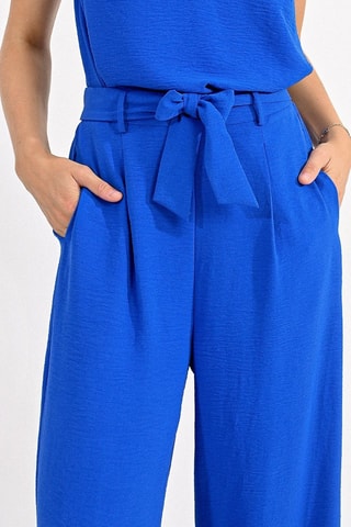 Pantalon taille haute - Bleu cobalt