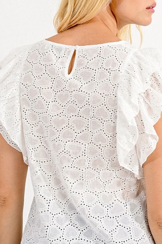 Top en broderie anglaise - Blanc