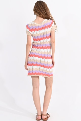 Vestido recto - Crudo y beige