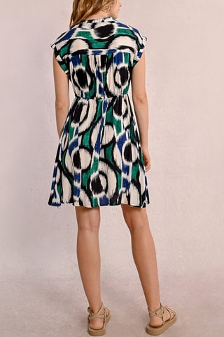 Vestido evasé - Crudo y negro