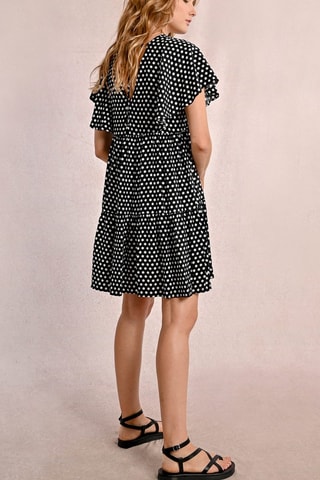 Vestido evasé - Negro y blanco