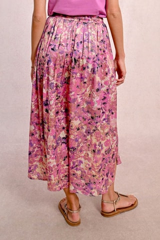 Falda larga de talle alto - Rosa