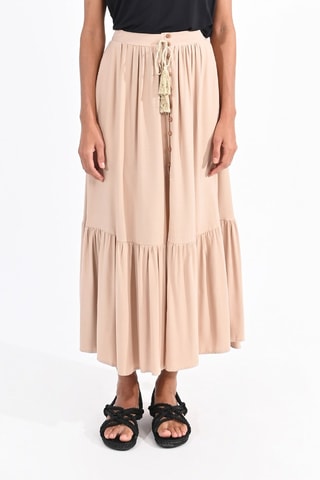 Falda larga de talle alto - Beige - Molly Bracken