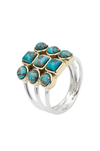 Anillo - Plata y turquesas