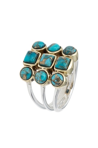 Anillo - Plata y turquesas